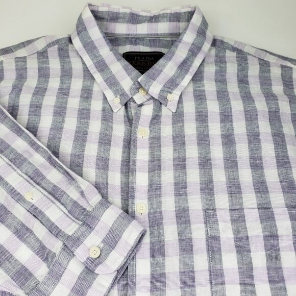 Jos. A. Bank Other - Jos. A. Bank Reserve Linen 2XL XXL Long Sleeve Button Shirt Casual Beach Resort